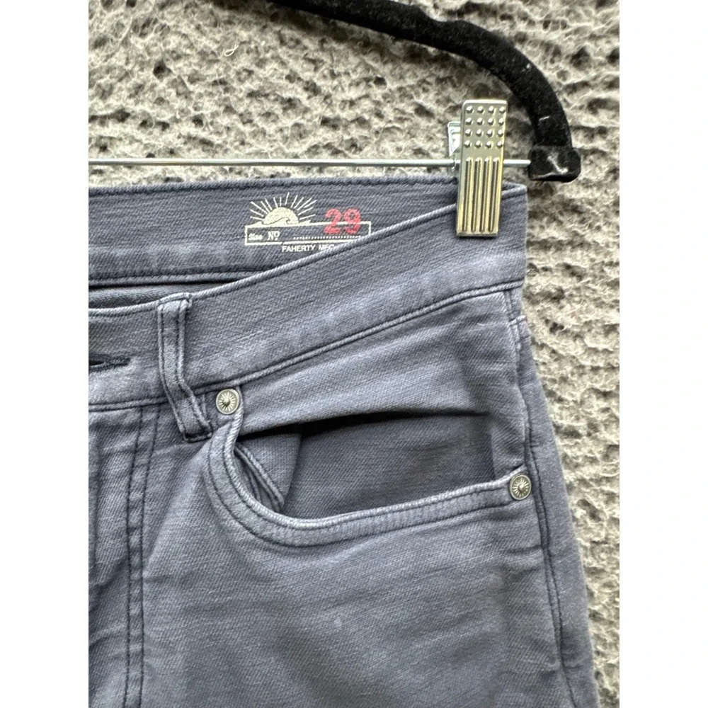 Faherty Raw Hem Altered Denim Jean Shorts Gray Dark Wash Mens Size 29
